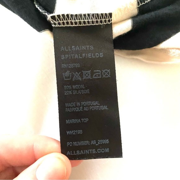 All Saints Cross Back Stripe Top - Picture 4 of 4